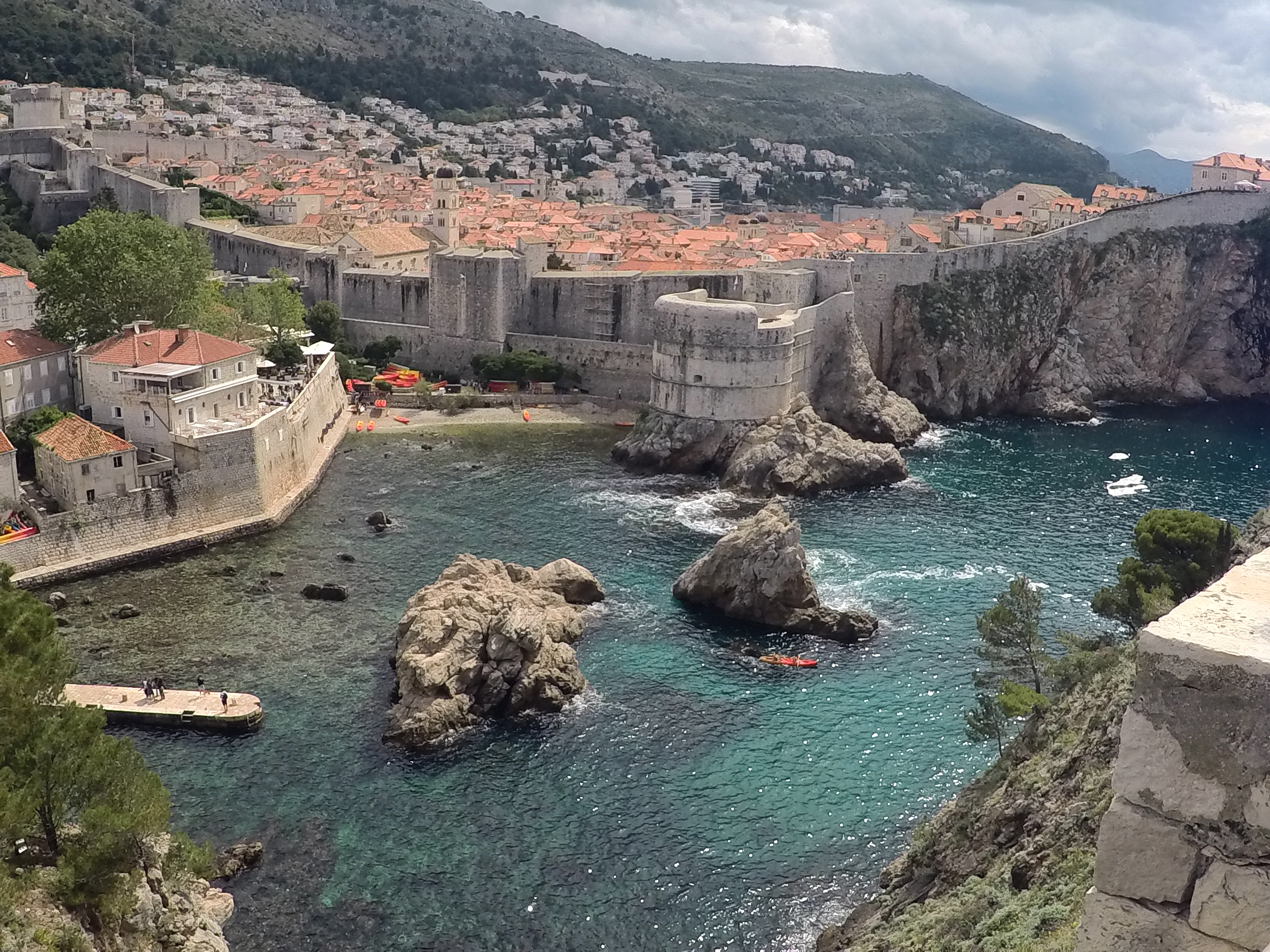 Walled city Dubrovnik from Fort Lovrijenac