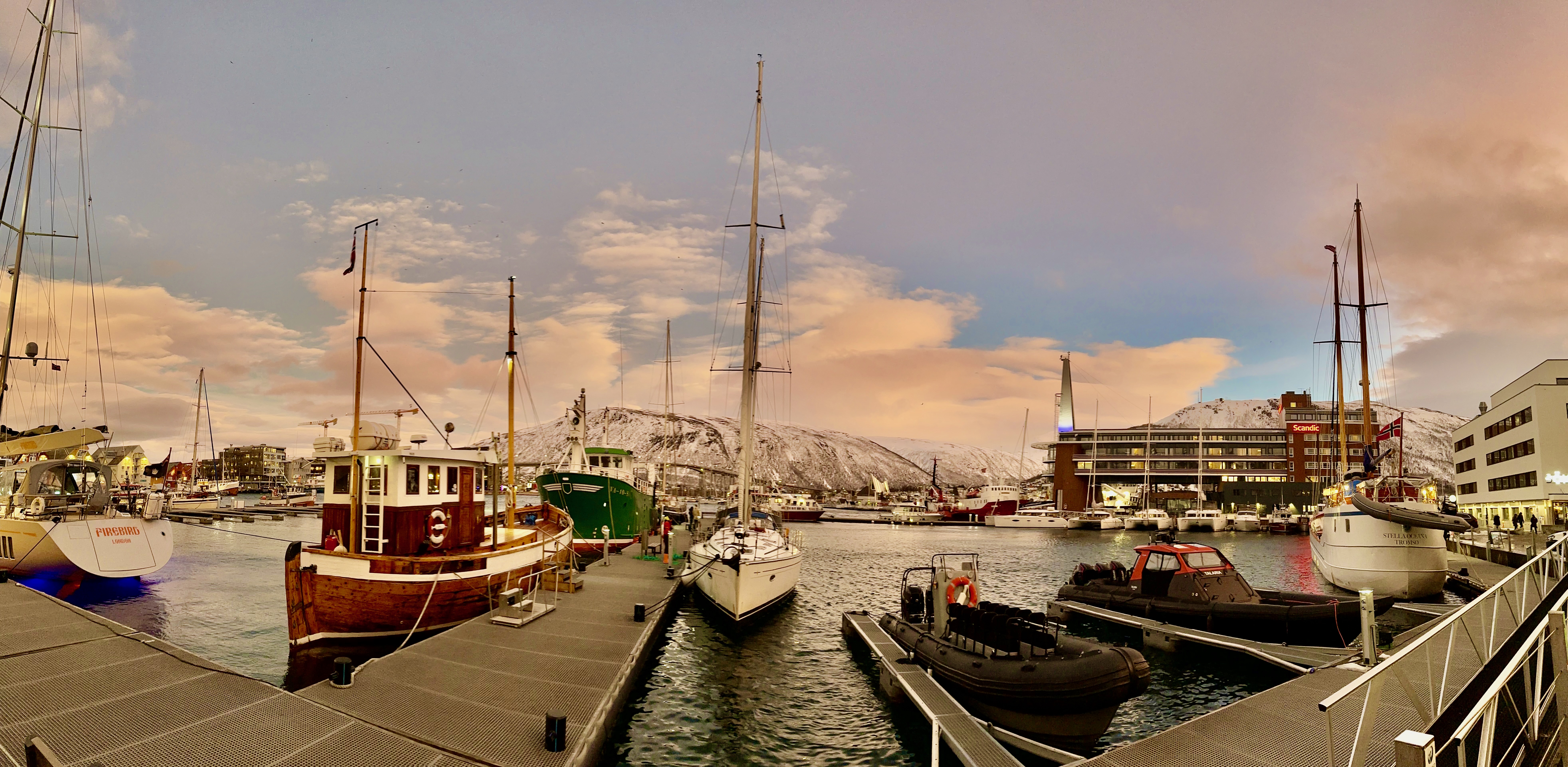 Tromsø Norway harbour panoramic daylight